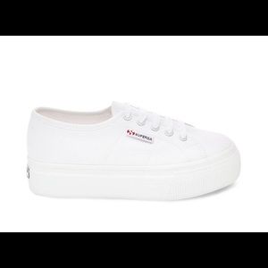 Superga white platform sneakers